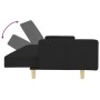 Sofá cama de 2 plazas con taburete tela negro