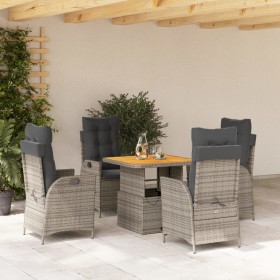 5-piece garden dining set with gray synthetic rattan cushions by vidaXL, Garden sets - Ref: Foro24-3277458, Price: 605,31 €, ...