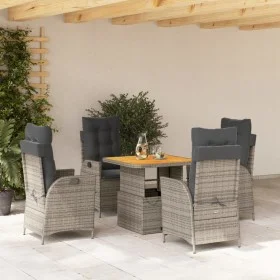 5-piece garden dining set with gray synthetic rattan cushions by vidaXL, Garden sets - Ref: Foro24-3277458, Price: 676,95 €, ...