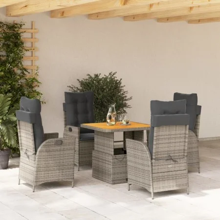 5-piece garden dining set with gray synthetic rattan cushions by vidaXL, Garden sets - Ref: Foro24-3277458, Price: 676,95 €, ...