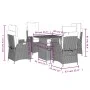 5-piece garden dining set with gray synthetic rattan cushions by vidaXL, Garden sets - Ref: Foro24-3277458, Price: 676,95 €, ...