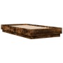 Smoke oak engineered wood bed frame 75x190 cm by vidaXL, Beds and slatted bases - Ref: Foro24-839641, Price: 81,97 €, Discoun...