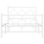 Estructura cama metal cabecero y estribo blanca 100x190 cm de vidaXL, Camas y somieres - Ref: Foro24-376287, Precio: 78,23 €,...