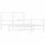 Metal bed frame with headboard and white footboard 120x200 cm by vidaXL, Beds and slatted bases - Ref: Foro24-376291, Price: ...