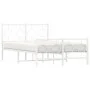 Metal bed frame with headboard and white footboard 120x200 cm by vidaXL, Beds and slatted bases - Ref: Foro24-376291, Price: ...