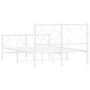 Metal bed frame with headboard and white footboard 120x200 cm by vidaXL, Beds and slatted bases - Ref: Foro24-376291, Price: ...