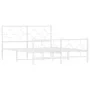 Metal bed frame with headboard and white footboard 140x190 cm by vidaXL, Beds and slatted bases - Ref: Foro24-376293, Price: ...
