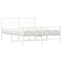 Estructura cama metal cabecero y estribo blanco 140x190 cm de vidaXL, Camas y somieres - Ref: Foro24-376293, Precio: 113,51 €...