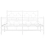 Metallbettgestell mit Kopfteil und weißem Fußteil 140x190 cm von vidaXL, Betten und Lattenroste - Ref: Foro24-376293, Preis: ...