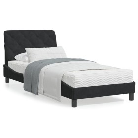 Estructura de cama con luces LED terciopelo negro 80x200 cm de vidaXL, Camas y somieres - Ref: Foro24-3213821, Precio: 147,34...