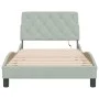 Light gray velvet bed frame with LED lights 100x200 cm by vidaXL, Beds and slatted bases - Ref: Foro24-3213837, Price: 147,34...