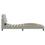 Light gray velvet bed frame with LED lights 100x200 cm by vidaXL, Beds and slatted bases - Ref: Foro24-3213837, Price: 147,34...