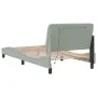 Light gray velvet bed frame with LED lights 100x200 cm by vidaXL, Beds and slatted bases - Ref: Foro24-3213837, Price: 147,34...