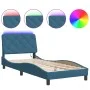 Bettgestell aus blauem Samt mit LED-Leuchten, 90 x 200 cm von vidaXL, Betten und Lattenroste - Ref: Foro24-3213835, Preis: 15...