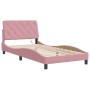 Pink velvet bed frame with LED lights 100x200 cm by vidaXL, Beds and slatted bases - Ref: Foro24-3213842, Price: 181,42 €, Di...