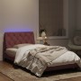 Pink velvet bed frame with LED lights 100x200 cm by vidaXL, Beds and slatted bases - Ref: Foro24-3213842, Price: 181,42 €, Di...