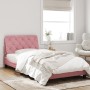 Pink velvet bed frame with LED lights 100x200 cm by vidaXL, Beds and slatted bases - Ref: Foro24-3213842, Price: 181,42 €, Di...