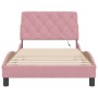 Pink velvet bed frame with LED lights 100x200 cm by vidaXL, Beds and slatted bases - Ref: Foro24-3213842, Price: 181,42 €, Di...