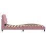 Pink velvet bed frame with LED lights 100x200 cm by vidaXL, Beds and slatted bases - Ref: Foro24-3213842, Price: 177,93 €, Di...