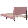 Pink velvet bed frame with LED lights 100x200 cm by vidaXL, Beds and slatted bases - Ref: Foro24-3213842, Price: 177,93 €, Di...