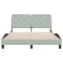 Light gray velvet bed frame with LED lights 140x190 cm by vidaXL, Beds and slatted bases - Ref: Foro24-3213849, Price: 202,15...