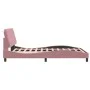 Estructura de cama con luces LED terciopelo rosa 140x190 cm de vidaXL, Camas y somieres - Ref: Foro24-3213854, Precio: 233,17...