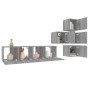 Set de muebles para TV 6 pzas madera contrachapada gris Sonoma