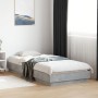 Concrete gray engineered wood bed frame 100x200cm by vidaXL, Beds and slatted bases - Ref: Foro24-839598, Price: 89,92 €, Dis...