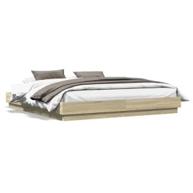 Estructura de cama madera de ingeniería roble Sonoma 180x200 cm de vidaXL, Camas y somieres - Ref: Foro24-3209837, Precio: 14...
