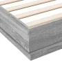Sonoma gray engineered wood bed frame 120x190 cm by vidaXL, Beds and slatted bases - Ref: Foro24-3209889, Price: 116,60 €, Di...