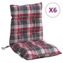 Kissen für niedrige Rückenlehne, 6 Stück, rot kariertes Oxford-Gewebe von vidaXL, Kissen für Stühle und Sofas - Ref: Foro24-3...