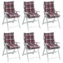 Cojines para silla respaldo bajo 6 uds tela Oxford cuadros rojo de vidaXL, Cojines para sillas y sofás - Ref: Foro24-377712, ...