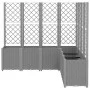 Planter with trellis PP light gray 160x160x140 cm by vidaXL, Pots and planters - Ref: Foro24-367882, Price: 303,40 €, Discoun...