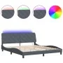 Dark gray velvet bed frame with LED lights 180x200 cm by vidaXL, Beds and slatted bases - Ref: Foro24-3213868, Price: 278,64 ...