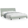 Light gray velvet bed frame with LED lights 160x200 cm by vidaXL, Beds and slatted bases - Ref: Foro24-3213861, Price: 243,32...