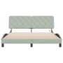Light gray velvet bed frame with LED lights 160x200 cm by vidaXL, Beds and slatted bases - Ref: Foro24-3213861, Price: 243,32...