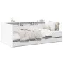 Liege mit weißen Holzwerkstoffschubladen 90x190 cm von vidaXL, Betten und Lattenroste - Ref: Foro24-3280853, Preis: 209,61 €,...