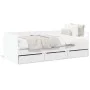 Lounger with white engineered wood drawers 90x200 cm by vidaXL, Beds and slatted bases - Ref: Foro24-3280818, Price: 196,60 €...