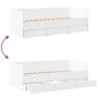 Liege mit weißen Holzwerkstoffschubladen 90x200 cm von vidaXL, Betten und Lattenroste - Ref: Foro24-3280818, Preis: 188,89 €,...