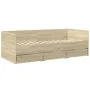 Lounger with Sonoma oak engineered wood drawers 100x200 cm by vidaXL, Beds and slatted bases - Ref: Foro24-3280813, Price: 17...