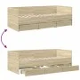Lounger with Sonoma oak engineered wood drawers 100x200 cm by vidaXL, Beds and slatted bases - Ref: Foro24-3280813, Price: 17...