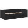 Tumbona con cajones madera de ingeniería negro 90x190 cm de vidaXL, Camas y somieres - Ref: Foro24-3280826, Precio: 206,99 €,...