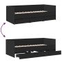Tumbona con cajones madera de ingeniería negro 90x190 cm de vidaXL, Camas y somieres - Ref: Foro24-3280826, Precio: 206,99 €,...