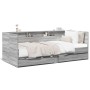 Sonoma graue Holzwerkstoffliege mit Schubladen 90x200 cm von vidaXL, Betten und Lattenroste - Ref: Foro24-3280851, Preis: 243...