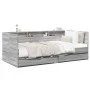 Sonoma gray engineered wood lounger with drawers 90x200 cm by vidaXL, Beds and slatted bases - Ref: Foro24-3280851, Price: 24...