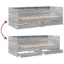 Sonoma graue Holzwerkstoffliege mit Schubladen 90x200 cm von vidaXL, Betten und Lattenroste - Ref: Foro24-3280851, Preis: 243...