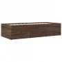 Lounger with brown oak engineered wood drawers 90x190 cm by vidaXL, Beds and slatted bases - Ref: Foro24-3280887, Price: 209,...