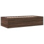 Lounger with brown oak engineered wood drawers 90x190 cm by vidaXL, Beds and slatted bases - Ref: Foro24-3280887, Price: 211,...