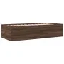 Lounger with brown oak engineered wood drawers 90x190 cm by vidaXL, Beds and slatted bases - Ref: Foro24-3280887, Price: 209,...