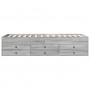 Tumbona con cajones madera ingeniería gris Sonoma 100x200 cm de vidaXL, Camas y somieres - Ref: Foro24-3280872, Precio: 220,6...
